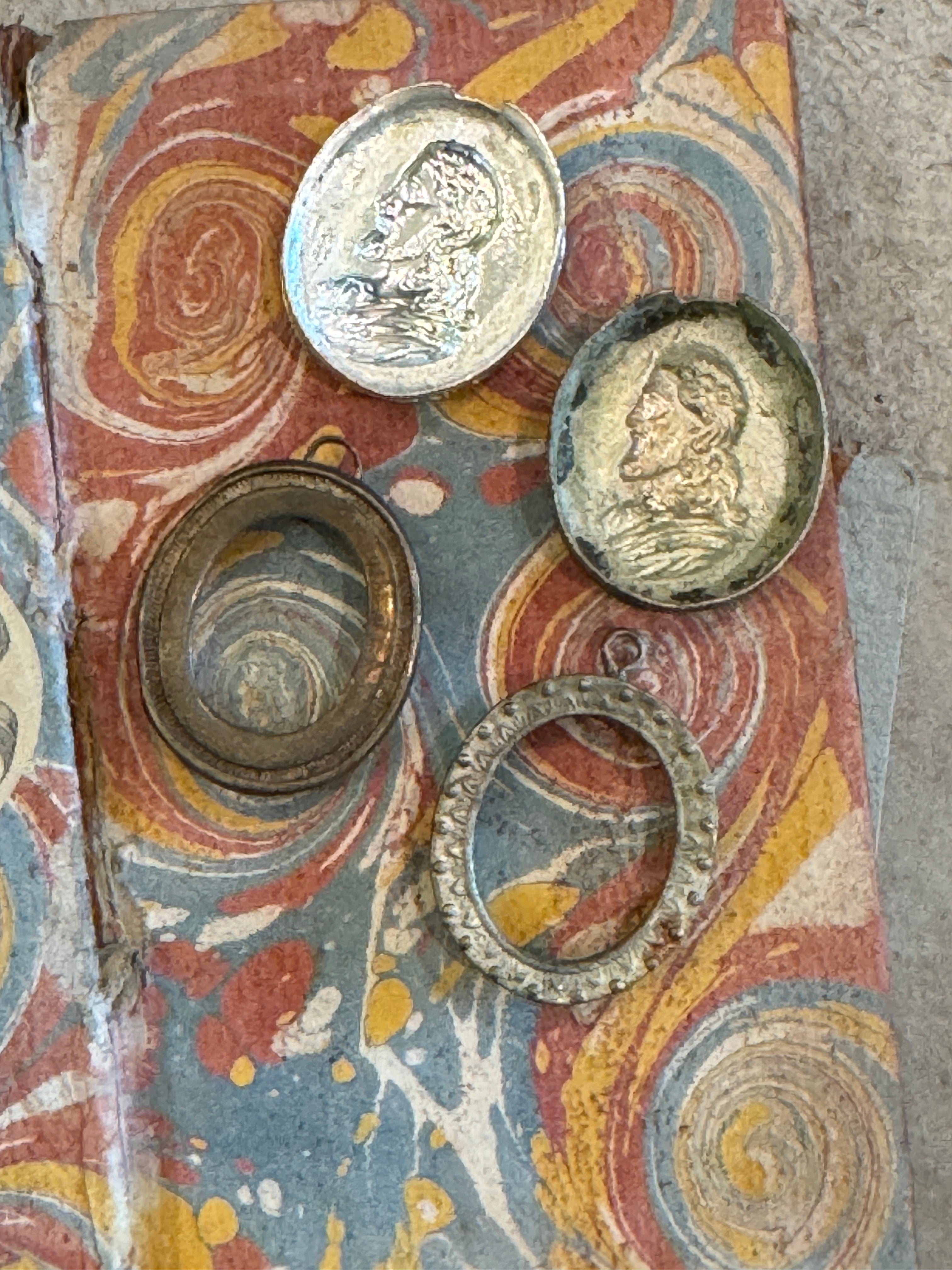 1800s French Empty Casket Seal Relic Containers