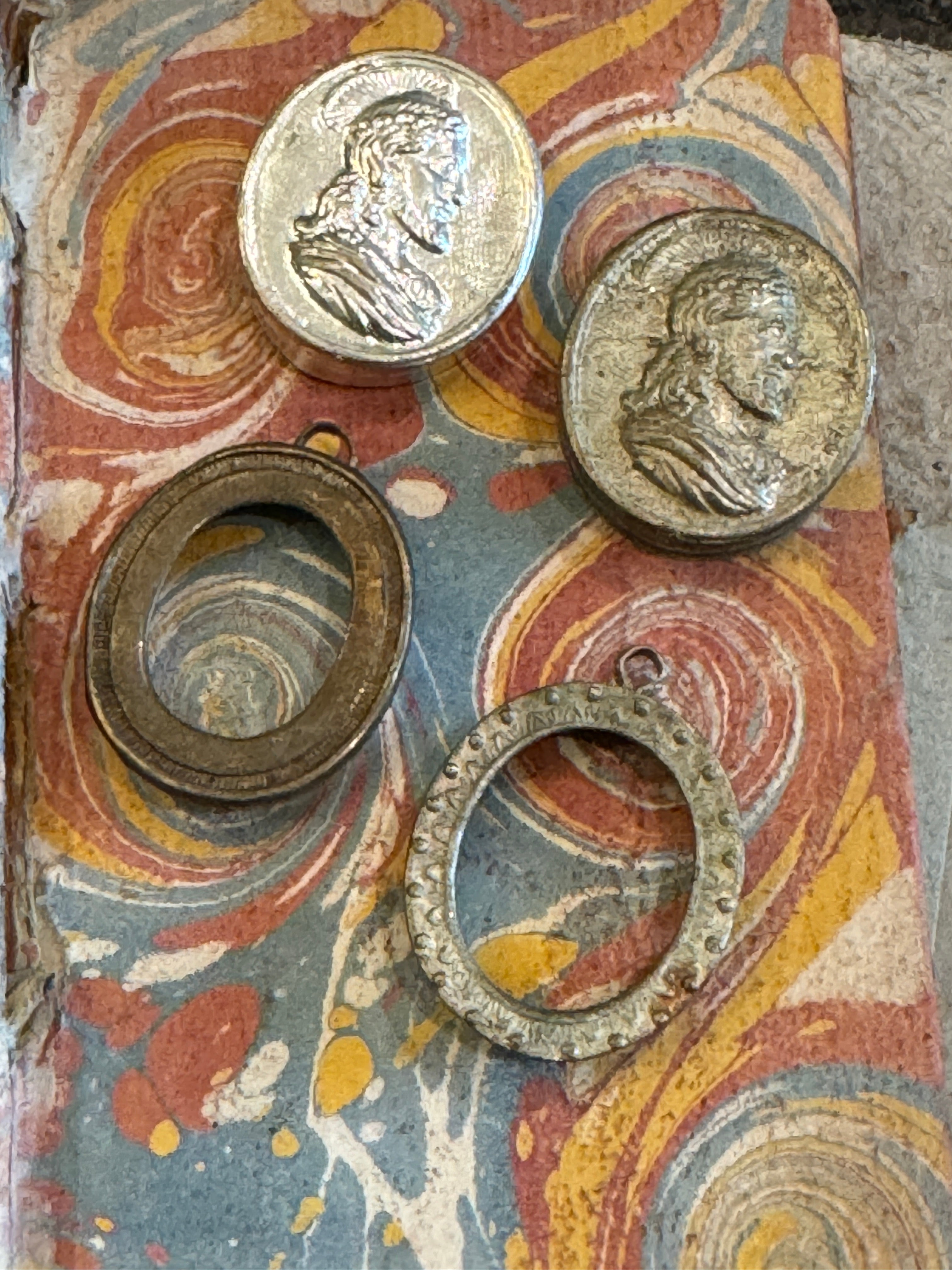 1800s French Empty Casket Seal Relic Containers