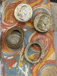 1800s French Empty Casket Seal Relic Containers