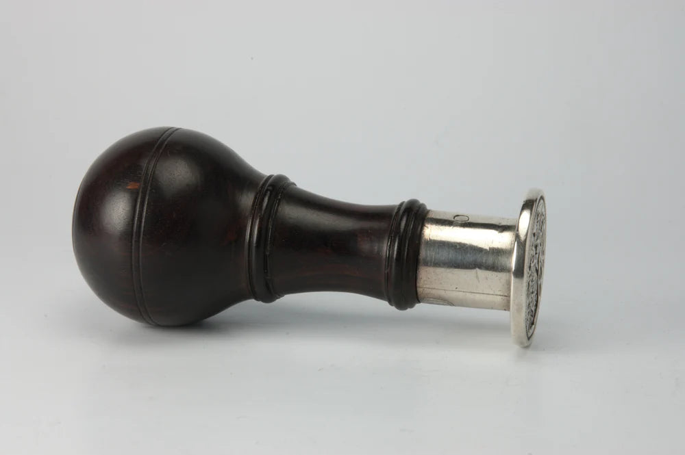 Fine 18th Century English Silver Lignum Vitae Armorial Desk Seal - Earl of Ducie