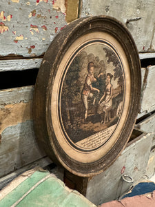 Antique 1700's French Miniature Framed Engraving