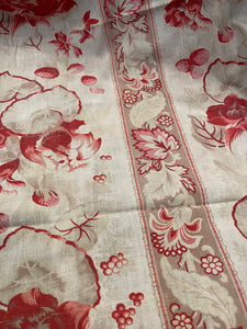 Exotic Fruits & Flowers French Textile - 1880's