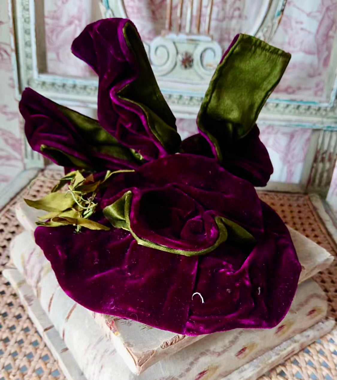 Early French Velvet & Silk Fascinator
