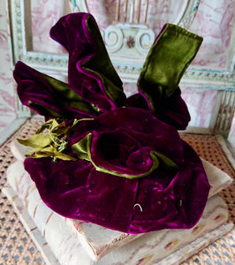Early French Velvet & Silk Fascinator