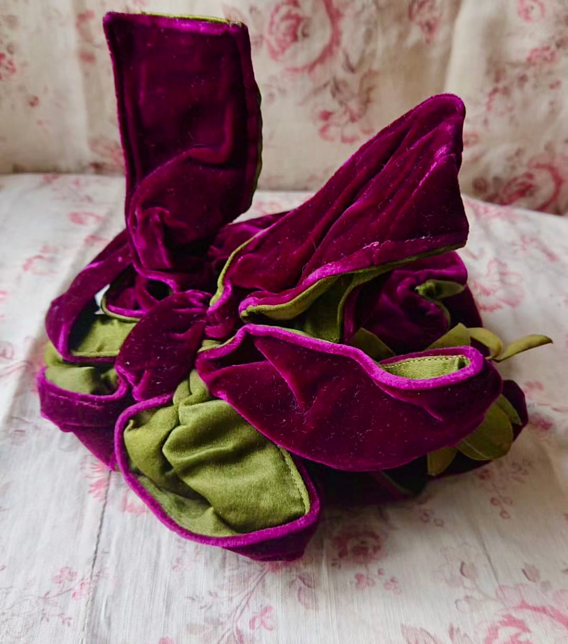 Early French Velvet & Silk Fascinator