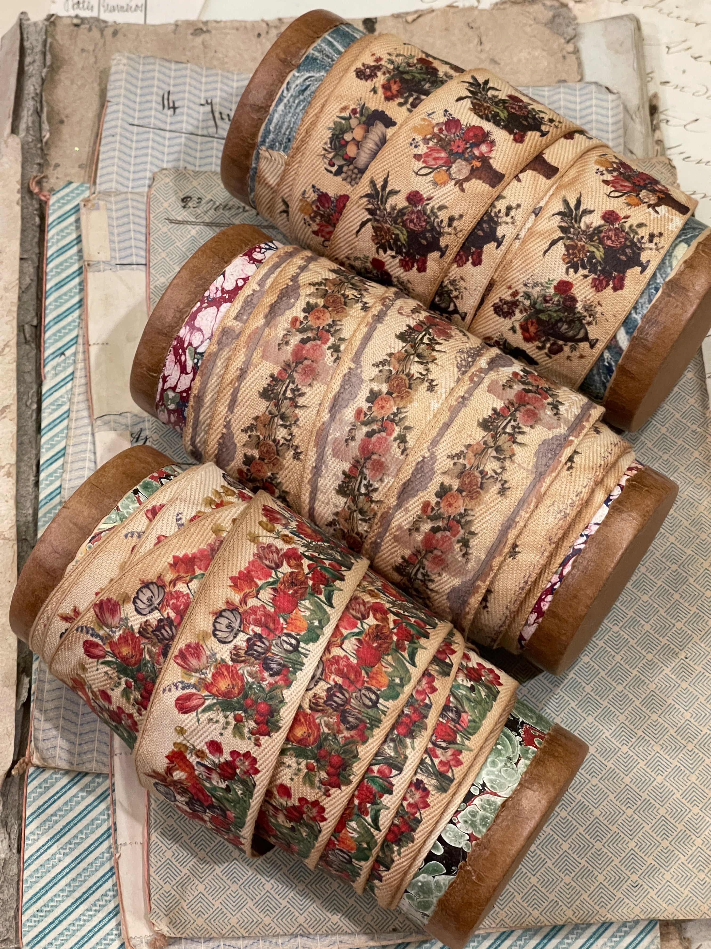 Exclusive Monahan Papers Floral Ribbon Trims