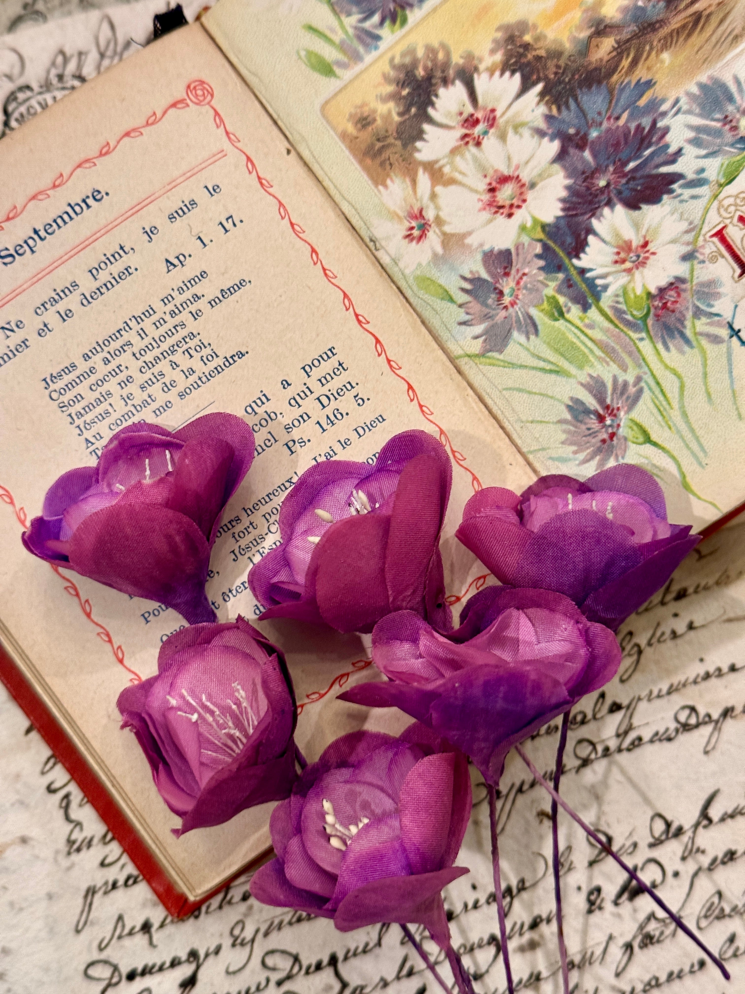 Antique Purple French Flowers