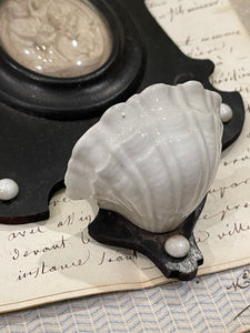 Antique Italian Porcelain and Meerschaum Holy Water Font