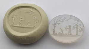 1800's Victorian Agate Cupid with Bow Intaglio Seal