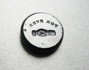 Victorian Black Glass Intaglio MOTTO "FOR EVER" seal