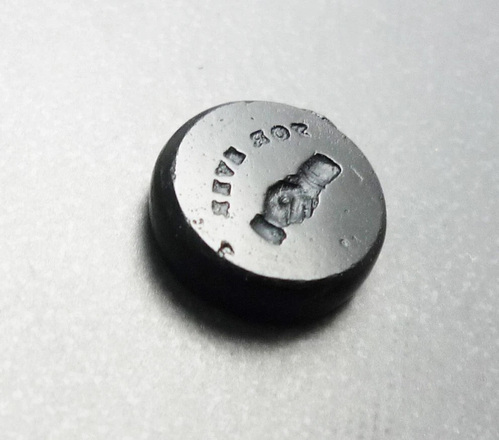 Victorian Black Glass Intaglio MOTTO "FOR EVER" seal