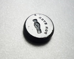 Victorian Black Glass Intaglio MOTTO "FOR EVER" seal