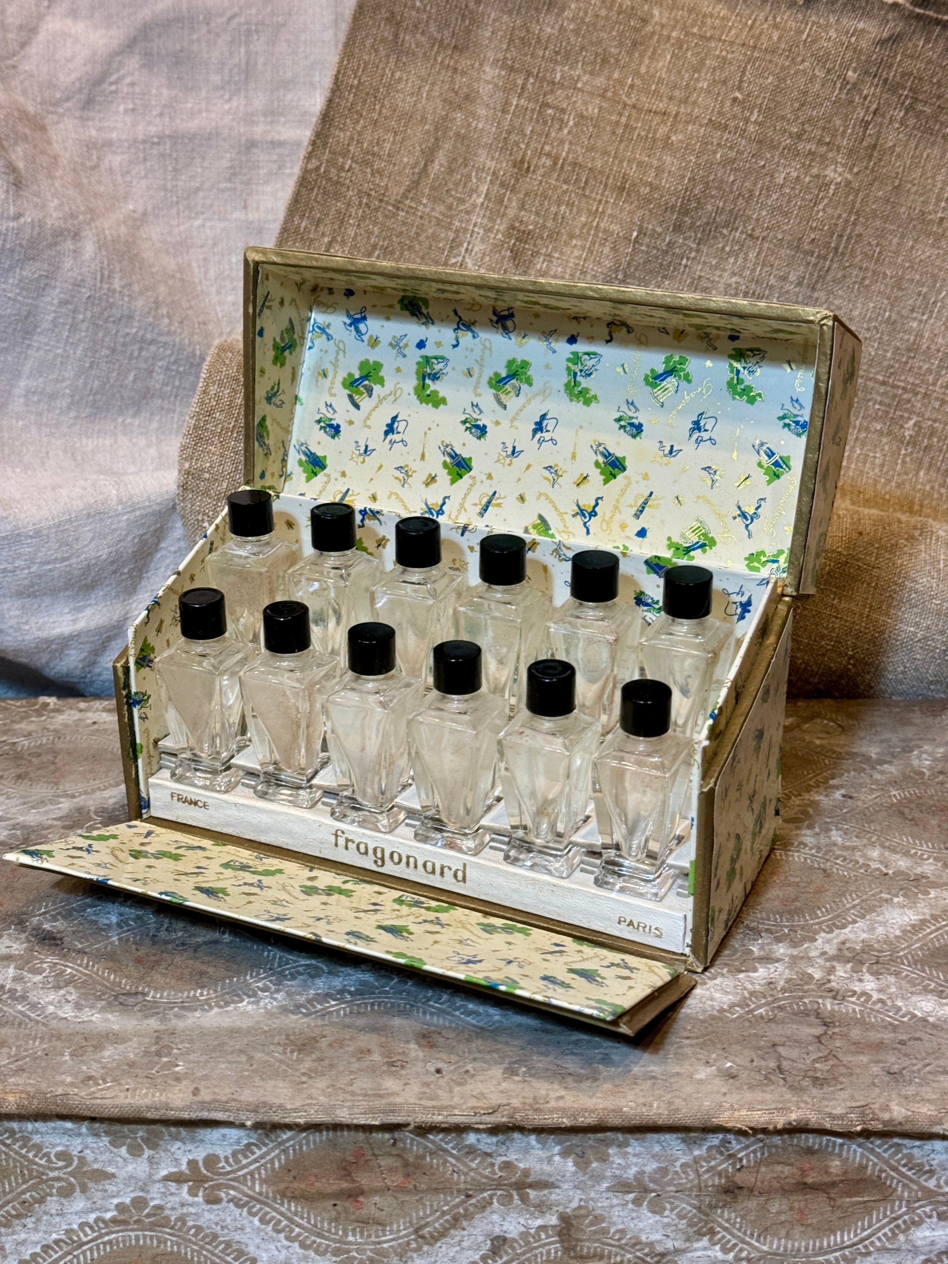 Rare 1930s Fragonard Box Sample Set of Parfum or Perfume