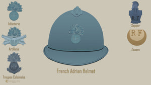 ORIGINAL - WW1-WW2 French Army Adrian Helmet Badge Cockade - Artillery