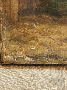 Original Antique French Oil Painting on Canvas early 1800's
