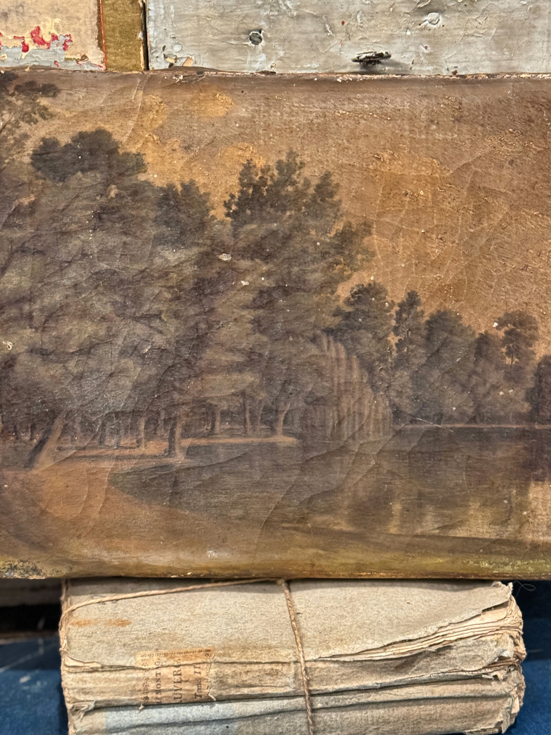 Very Early 1800s French Landscape Oil Painting