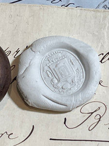 1700's Antique French Count Crown Coat of Arms Bronze Seal