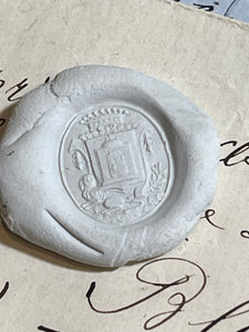 1700's Antique French Count Crown Coat of Arms Bronze Seal