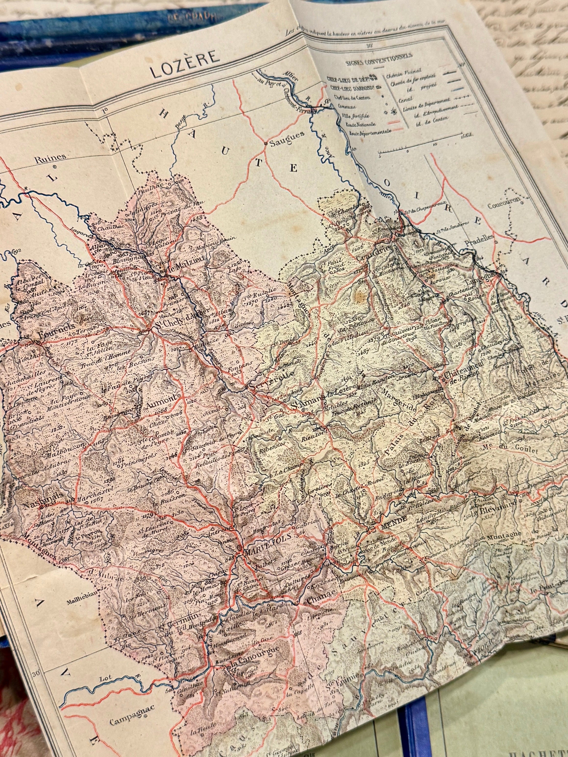Beautiful Antique French Geographie Books Circa 1890 - 1906