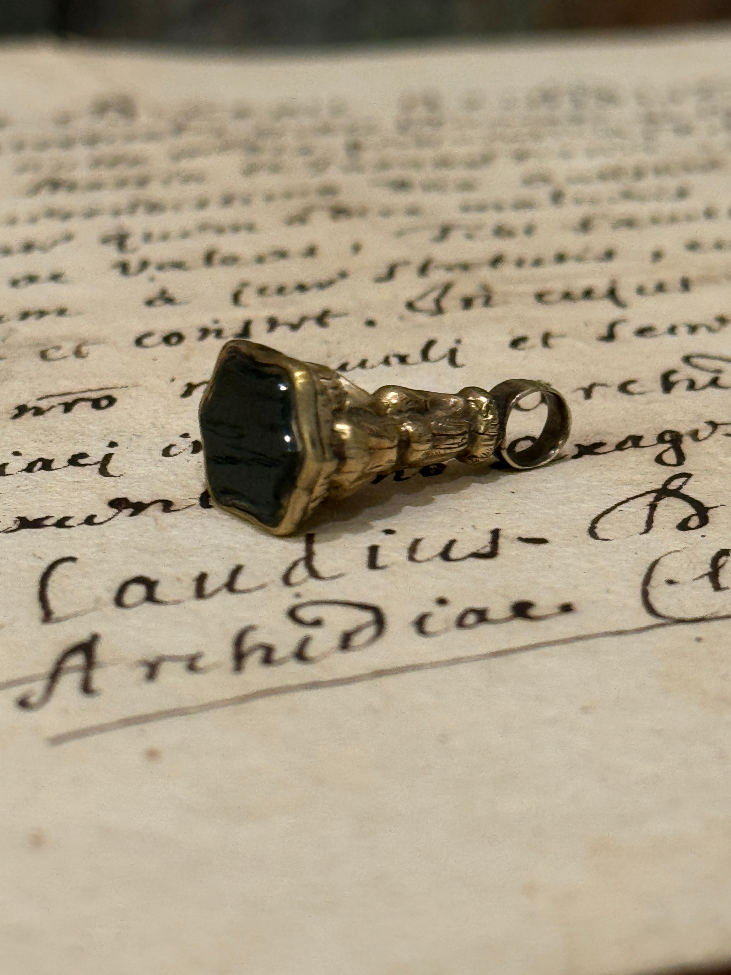 Antique Georgian 9ct Gold Bloodstone FOB/Seal/ Pendant