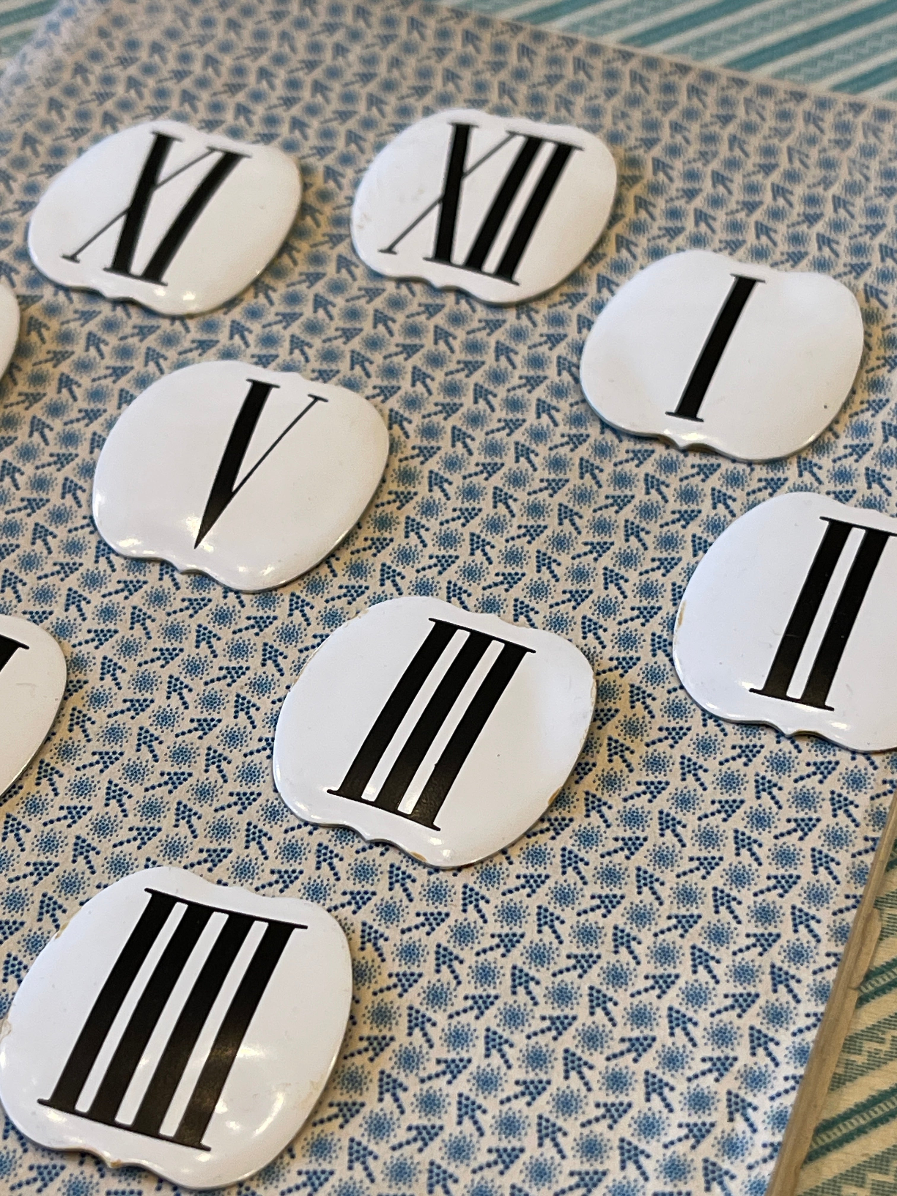 White Metal Catouches from Germany - Numbers for European Clocks by way of France