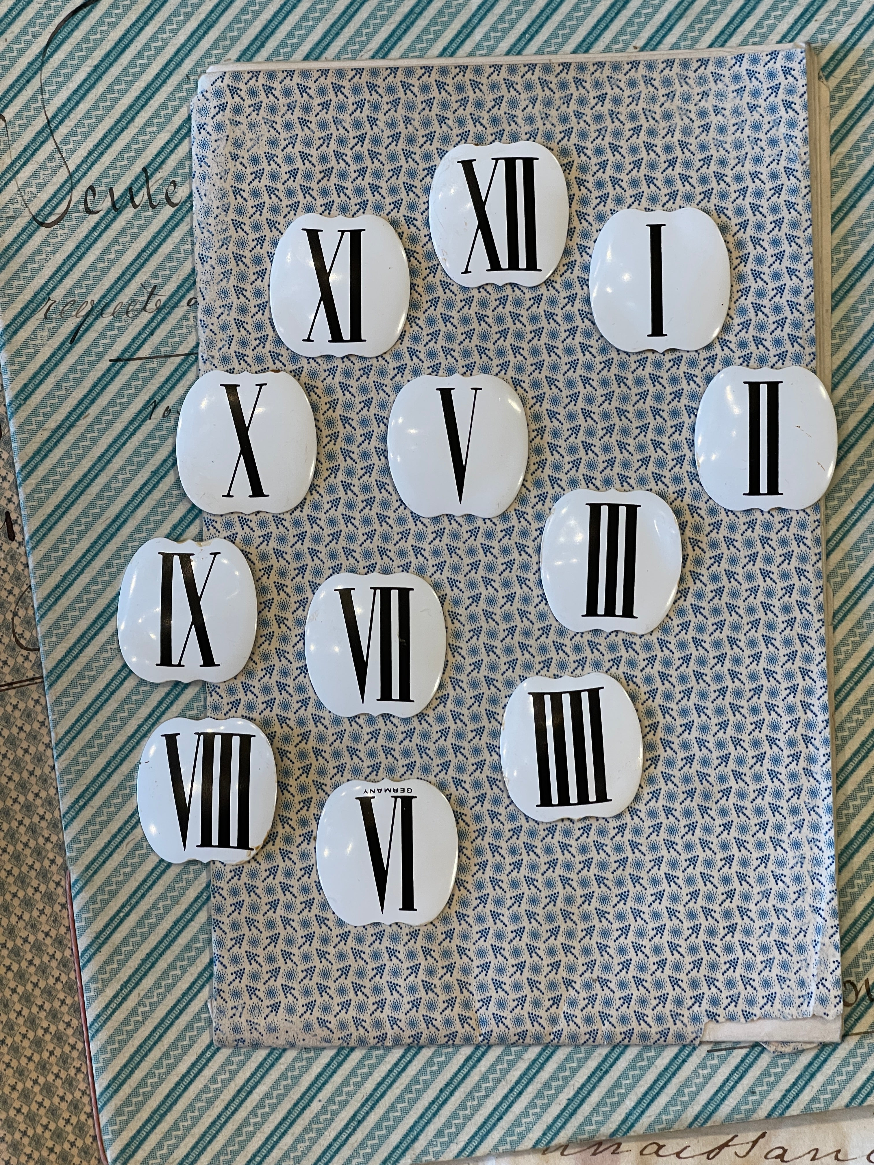 White Metal Catouches from Germany - Numbers for European Clocks by way of France