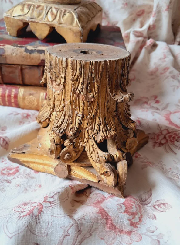 1800s French Gilt Wood Fragments