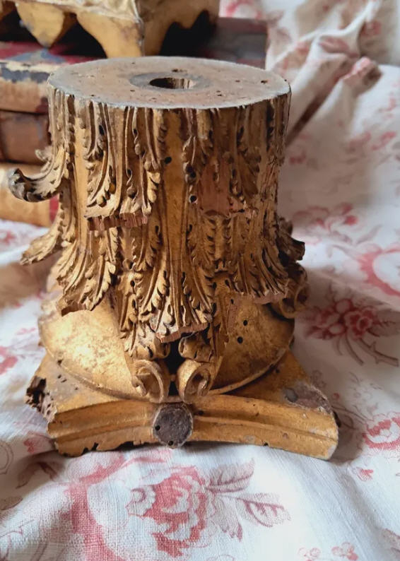 1800s French Gilt Wood Fragments