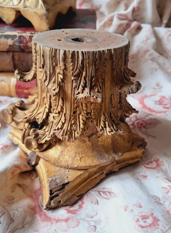 1800s French Gilt Wood Fragments
