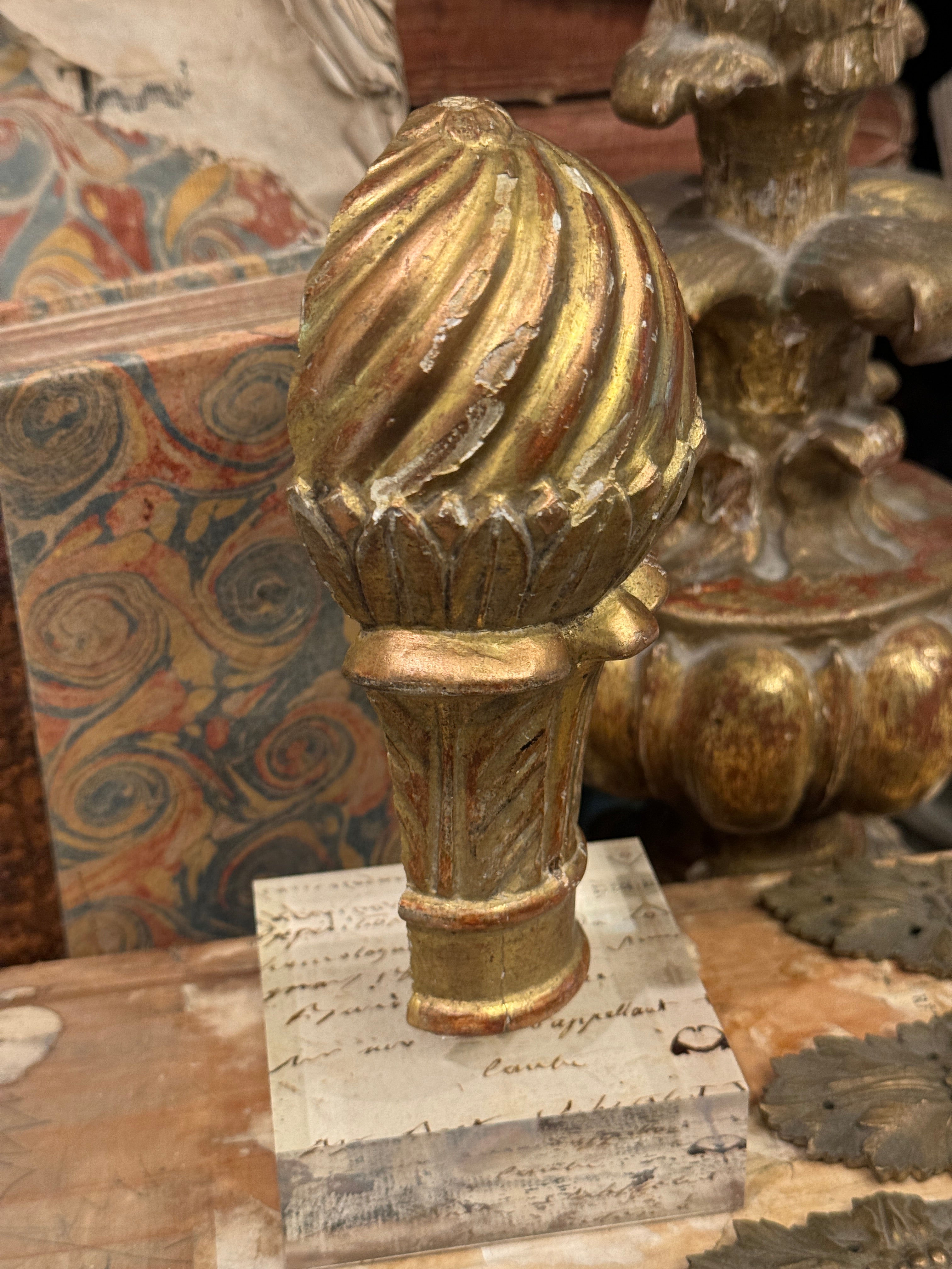 1800's French Gilt Wood Fragment