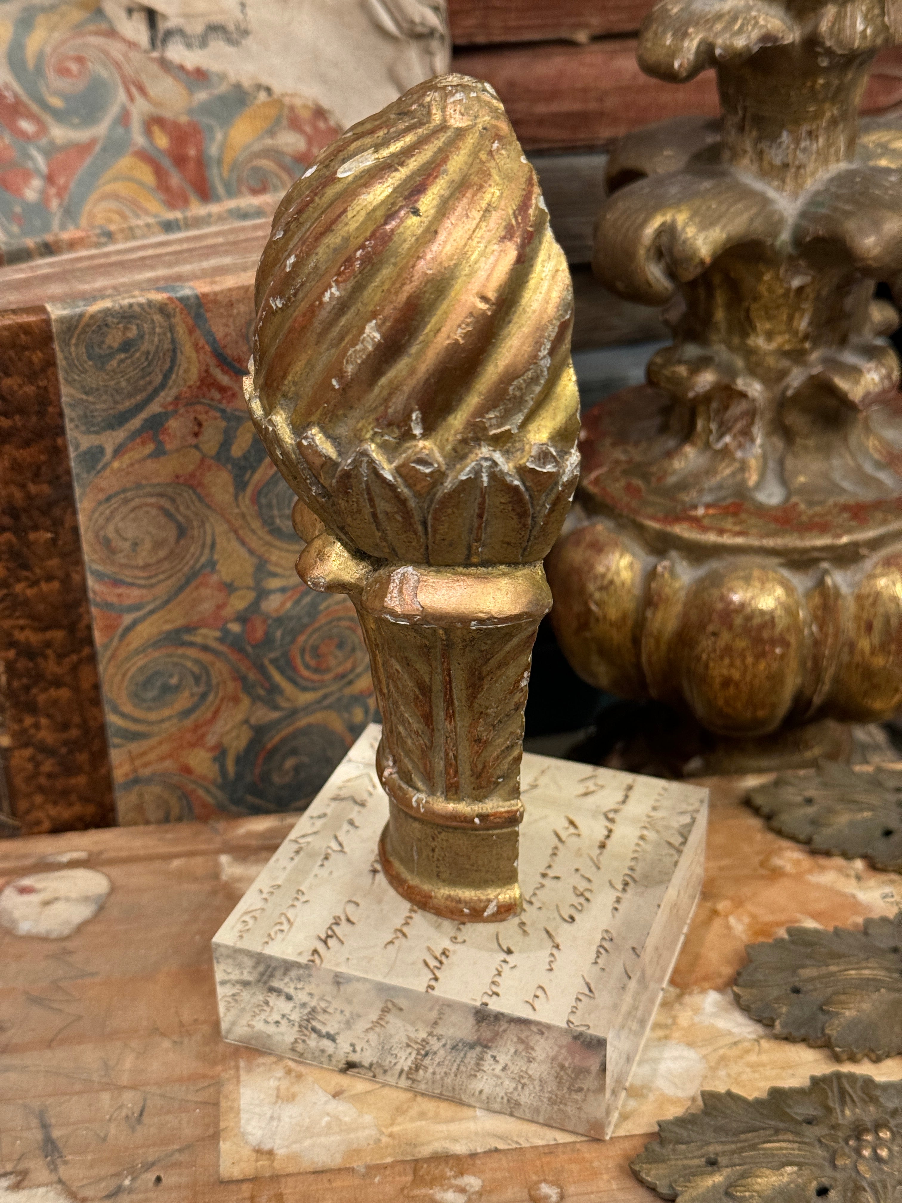1800's French Gilt Wood Fragment