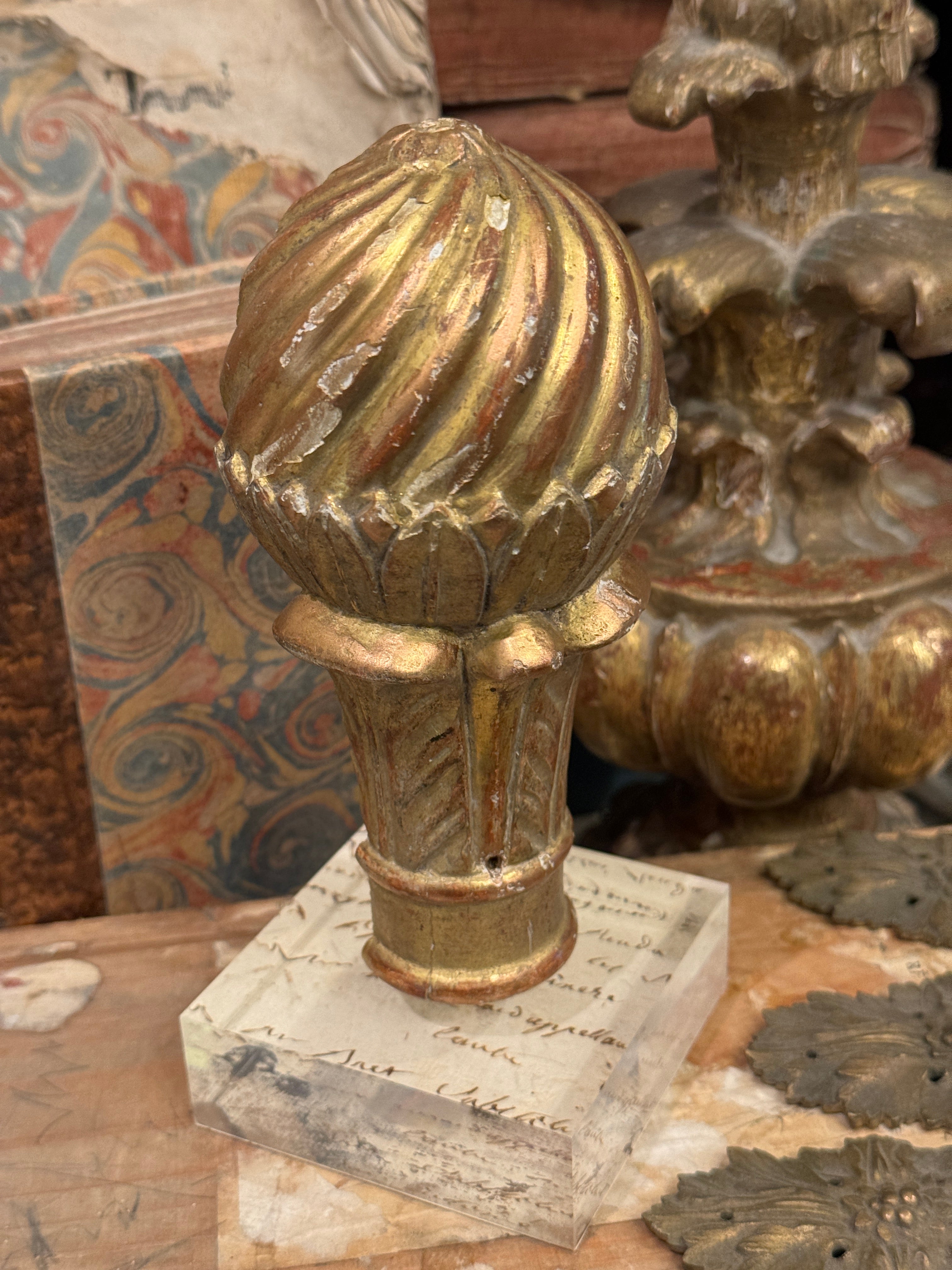 1800's French Gilt Wood Fragment