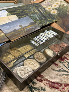 Large Brass Rectangle Box with Glass Lid