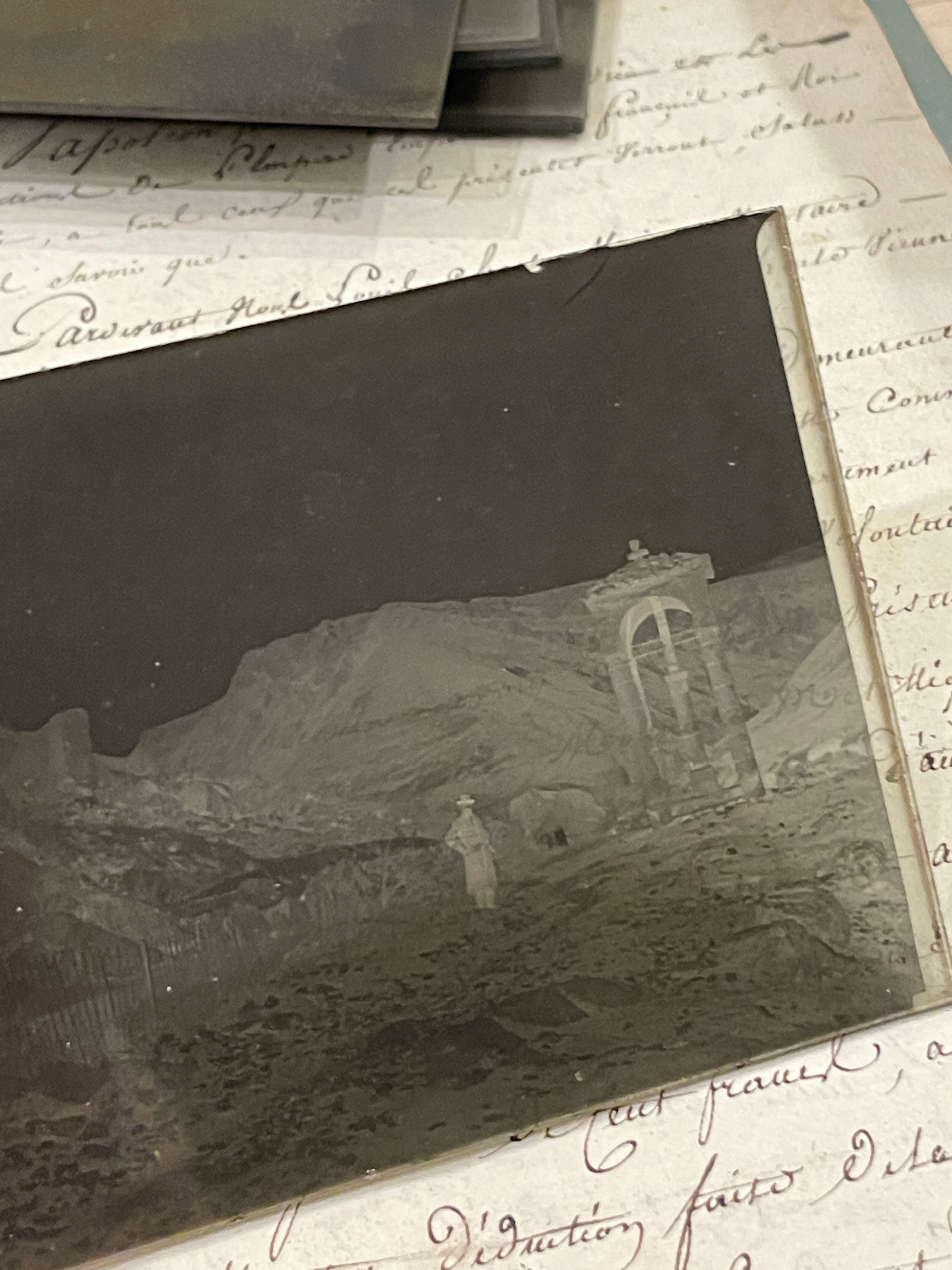 Antique French Glass Slides Early 1900's - set of 5