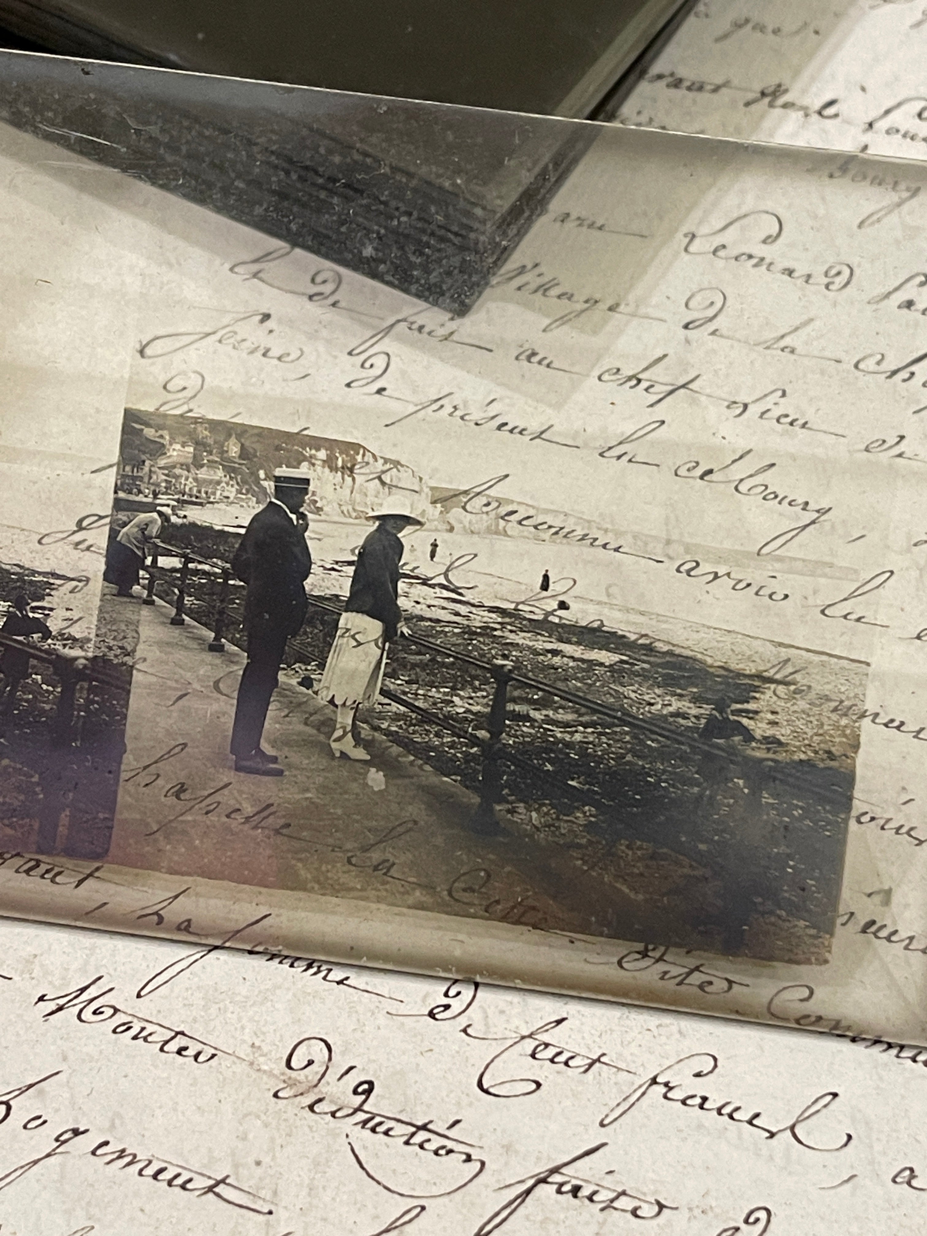 Antique French Glass Slides Early 1900's - set of 5