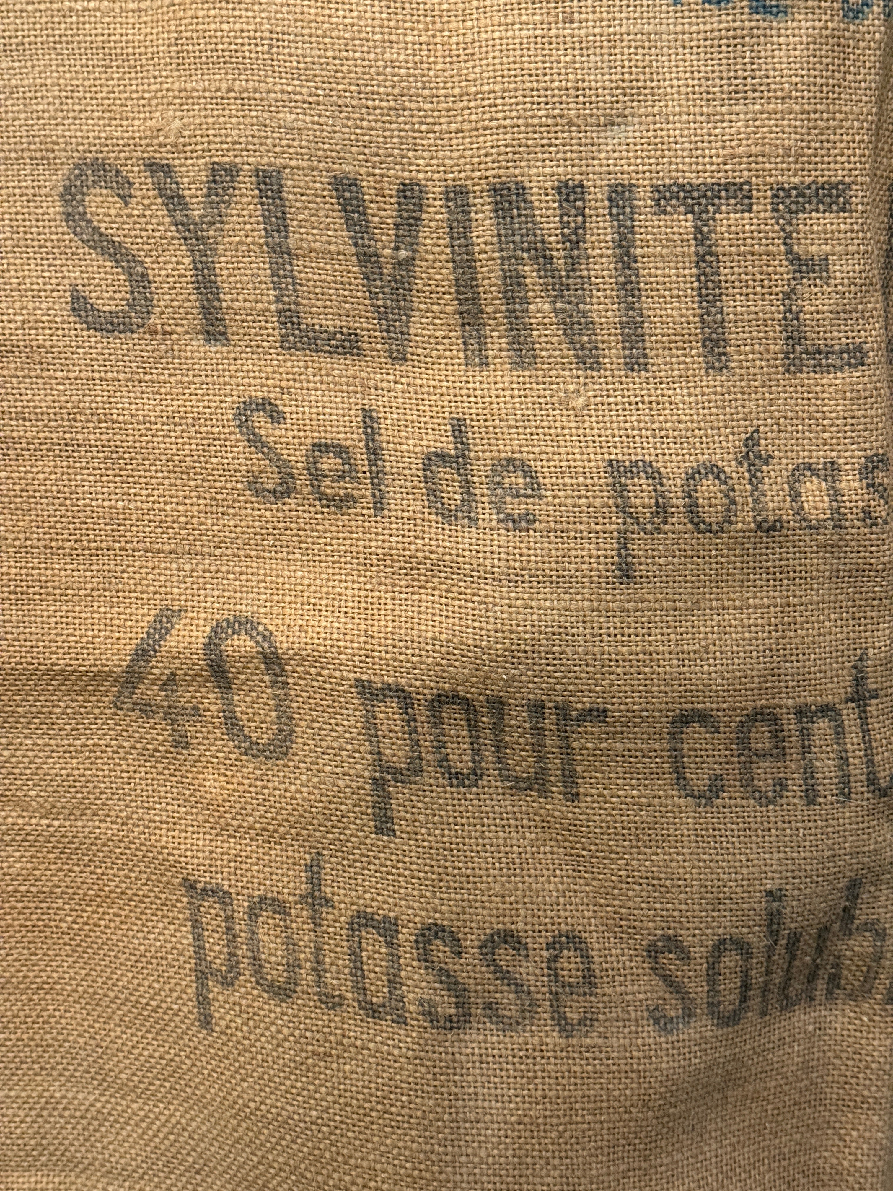 Antique 19th Century French Linen and Hemp Sack with Bird