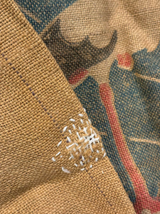 Antique 19th Century French Linen and Hemp Sack with Bird