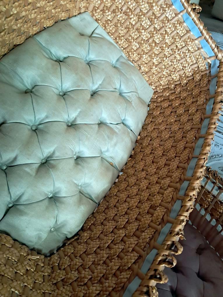 Exceptional Late 19th Century Antique Victorian Hand Woven Wicker Basket