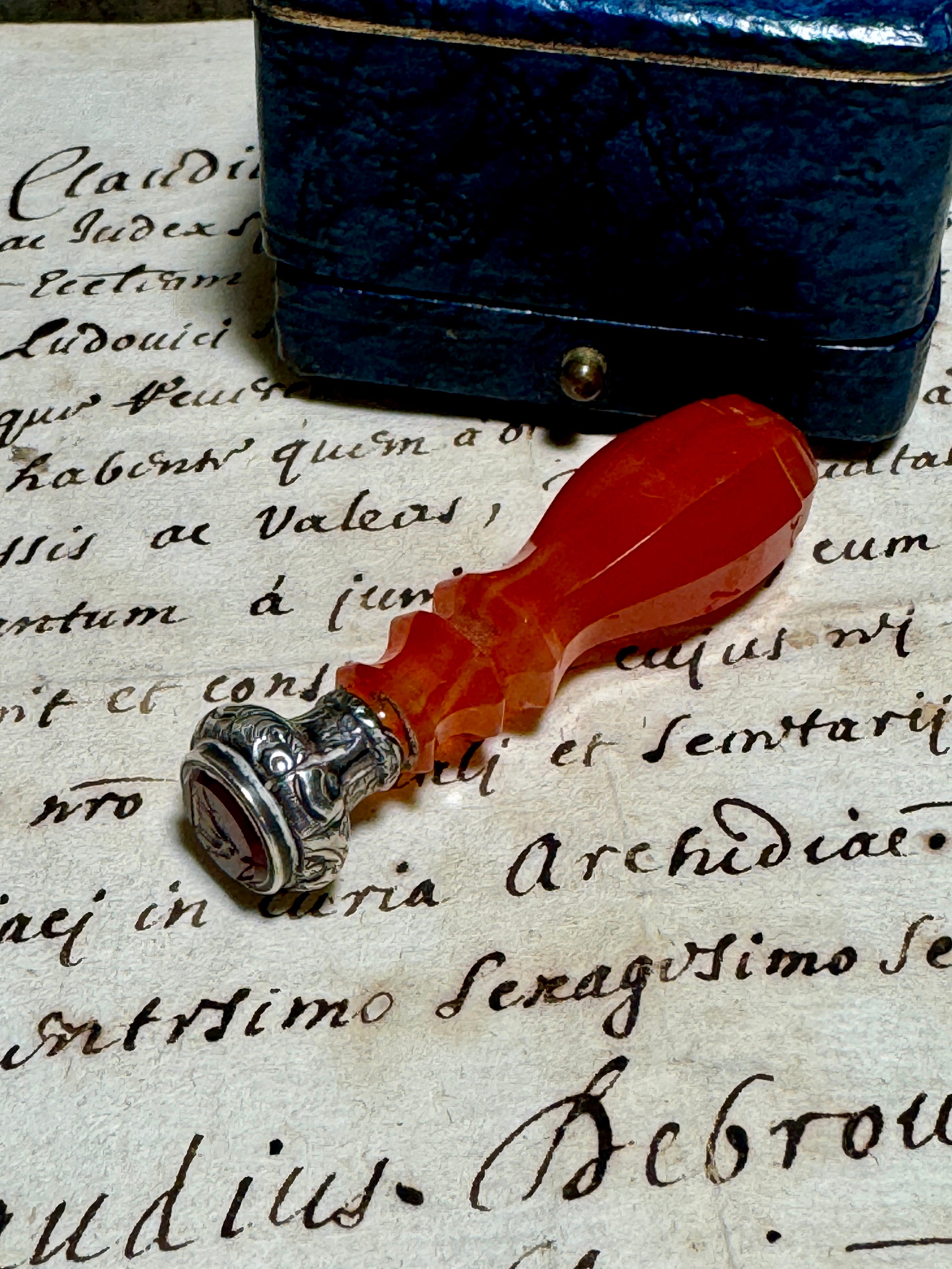 Antique Victorian Carnelian Bird Desk Seal