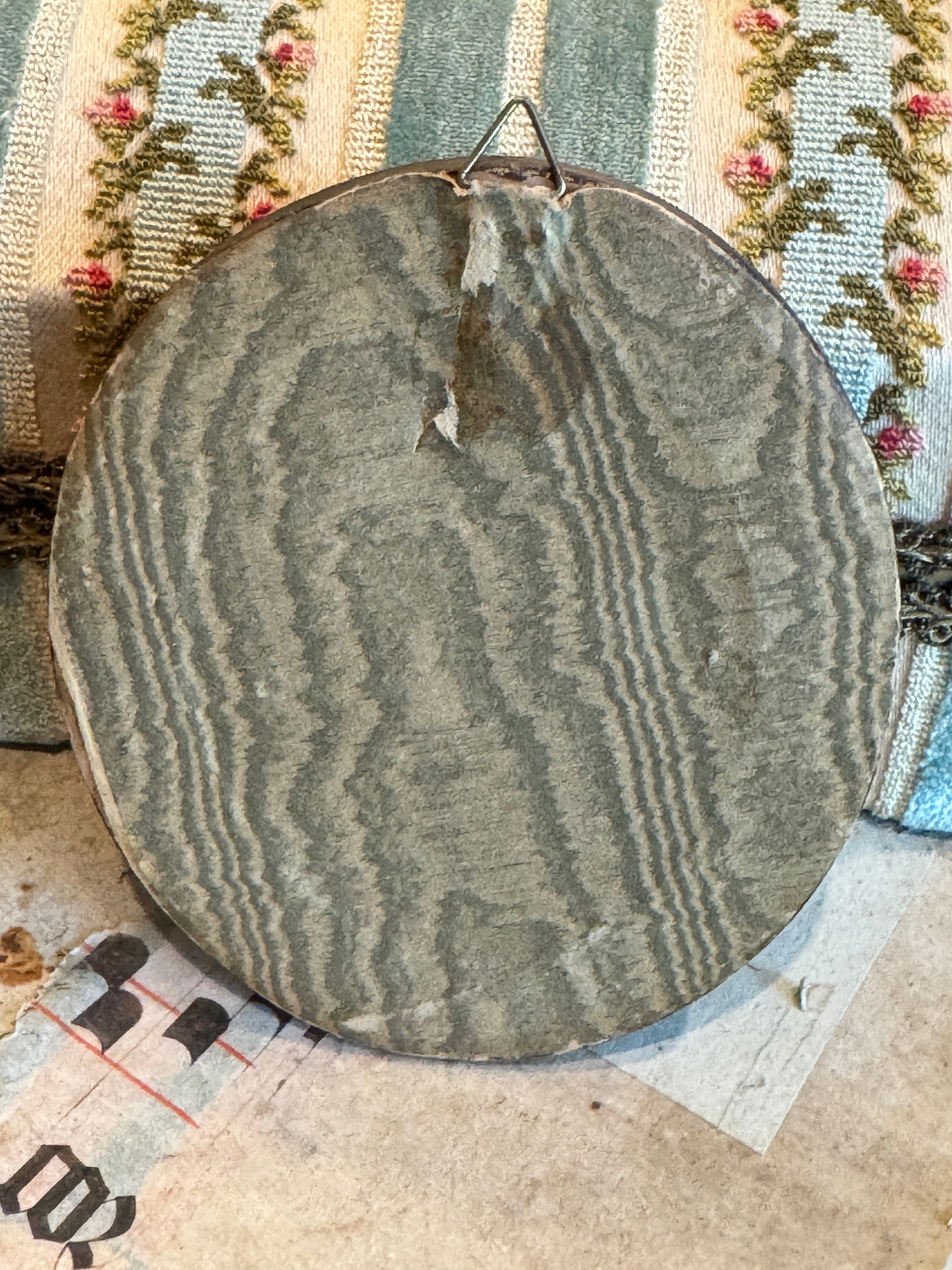 Lovely Antique French Miniature Oil Painting