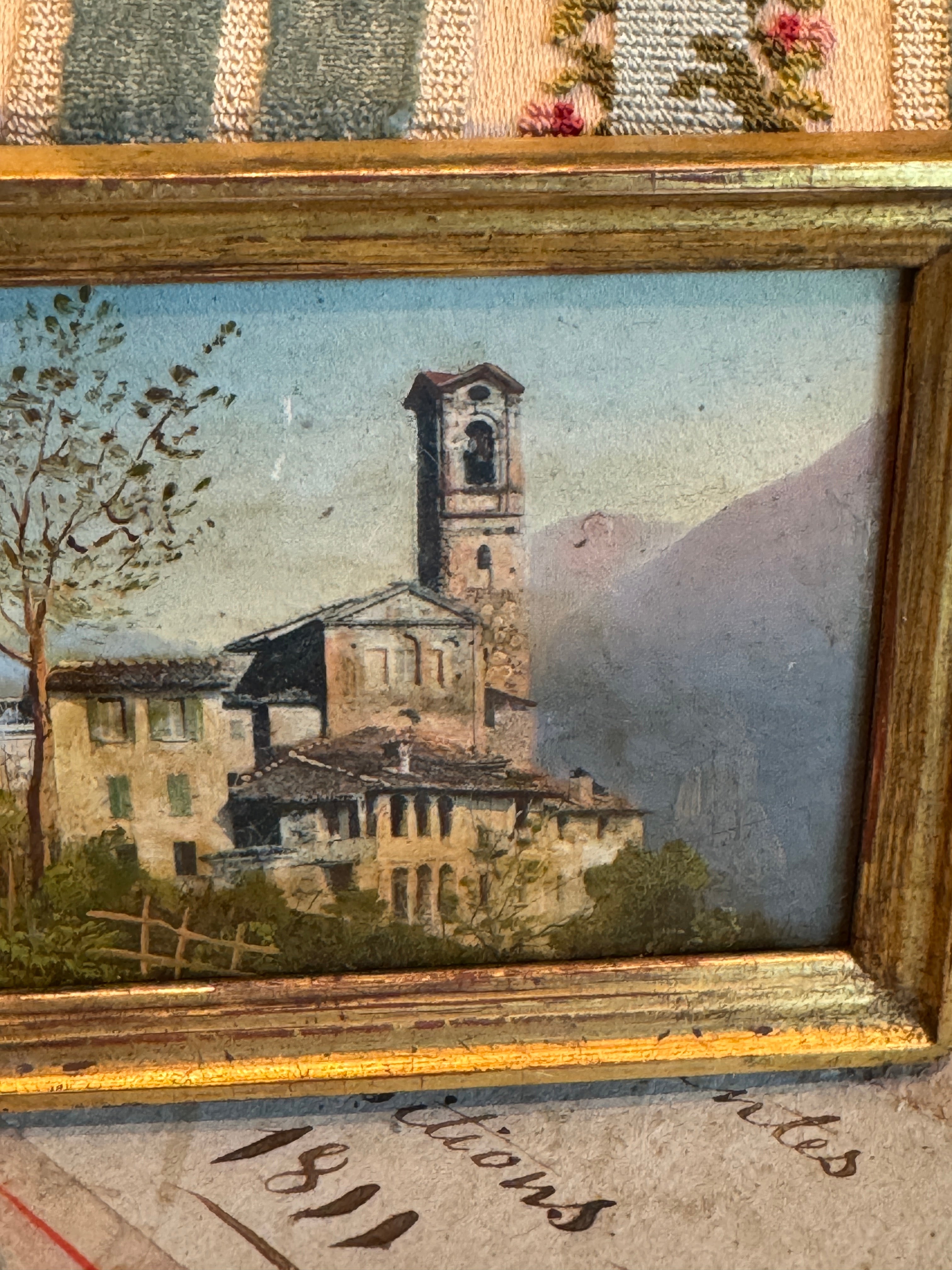 Original Antique French MINIATURE Oil Painting