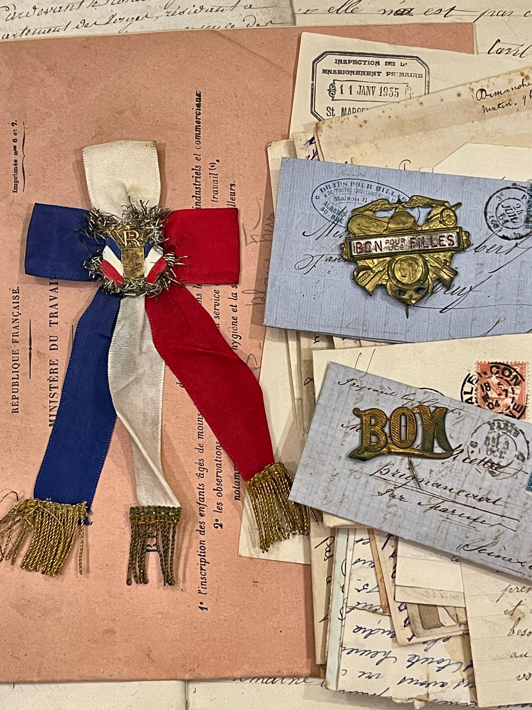 RF Flag Conscrit with Tinsel Ribbon