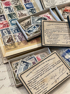 Original Antique French Medicine Paper Boxes with Stamps