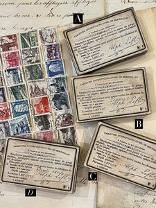Original Antique French Medicine Paper Boxes with Stamps