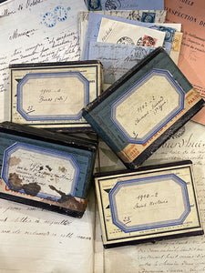 Original Antique French Paper Boxes - Set B