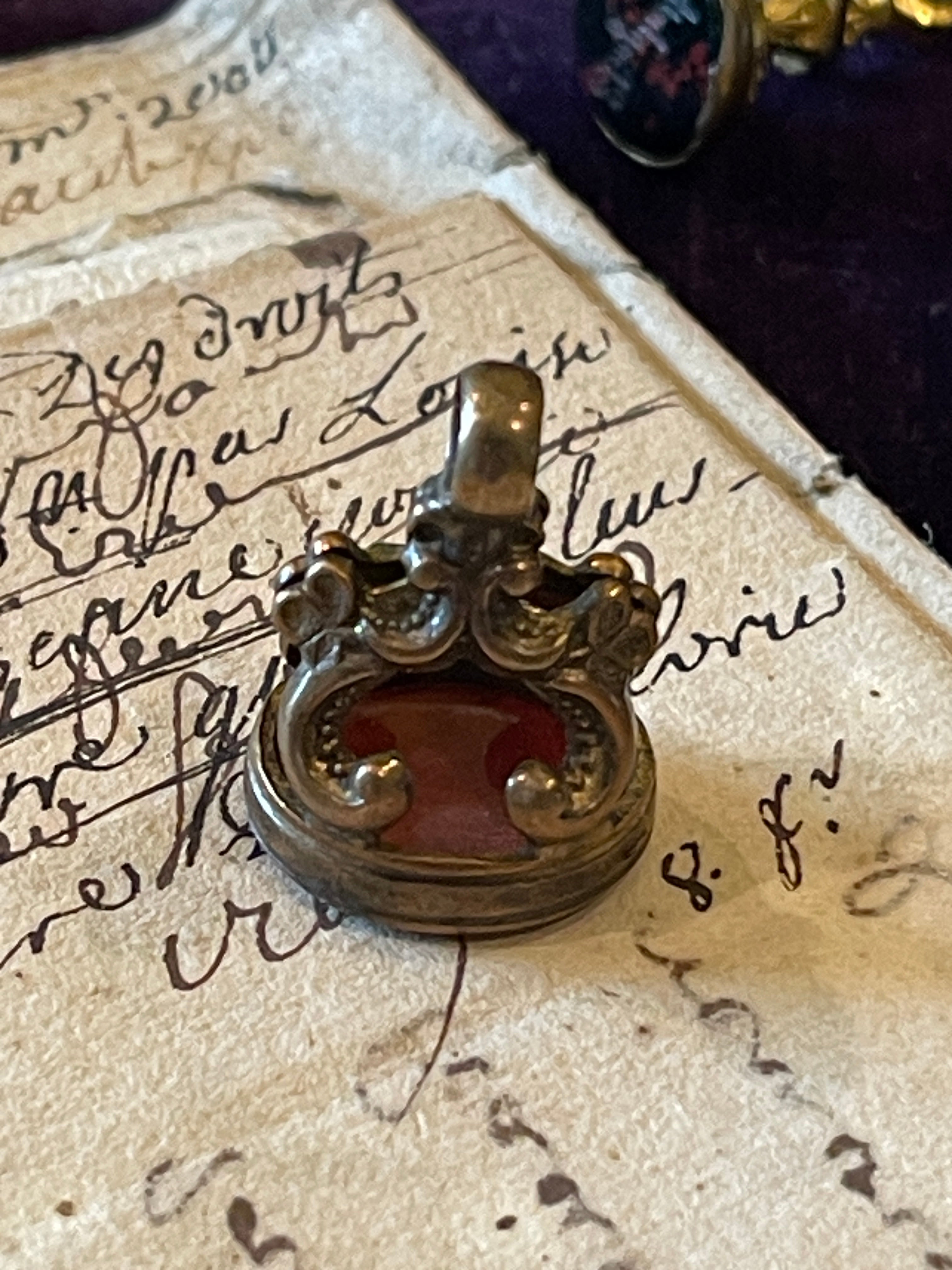 1800's Victorian "Lapine" or Bunny Intaglio Seal FOB Pendant
