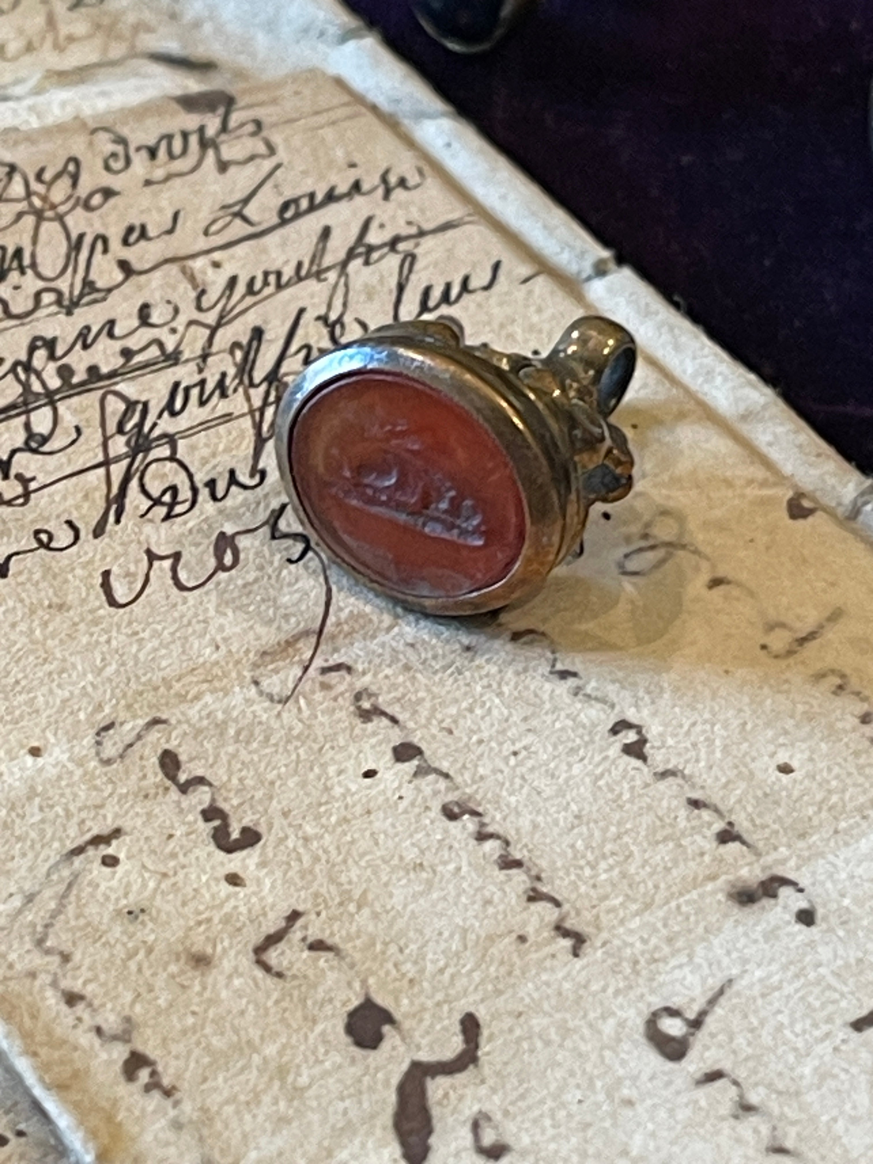 1800's Victorian "Lapine" or Bunny Intaglio Seal FOB Pendant