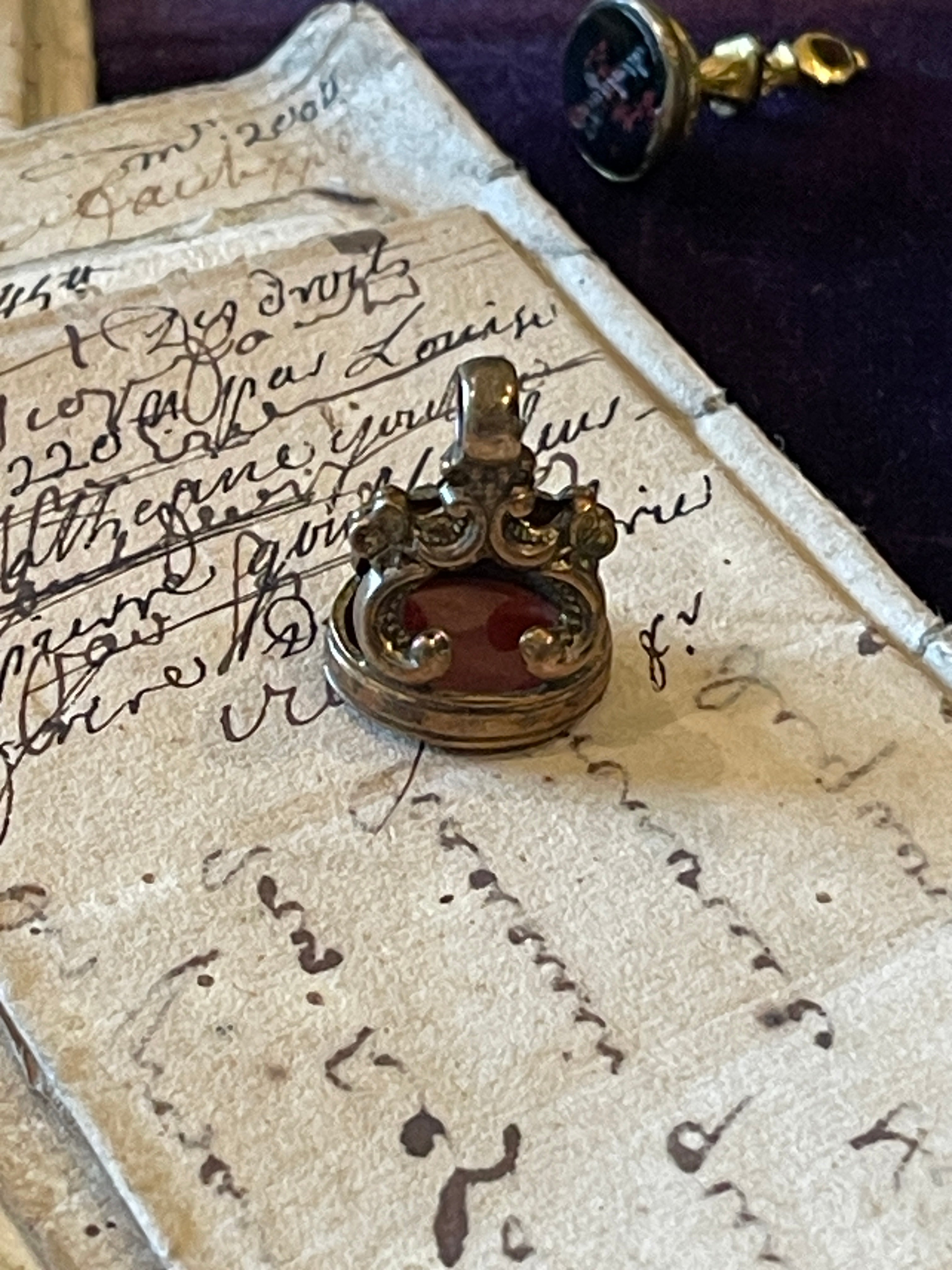 1800's Victorian "Lapine" or Bunny Intaglio Seal FOB Pendant