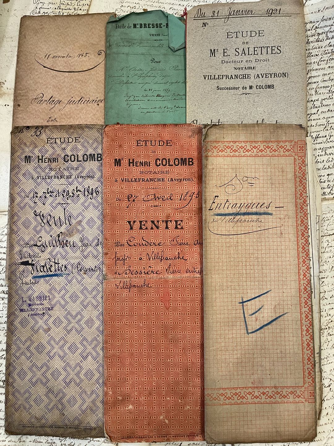 Original BEAUTIFUL French Document folders