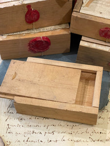 Vintage French Boxes with Red Seals